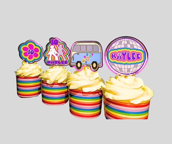 Hippie Cupcake Toppers
