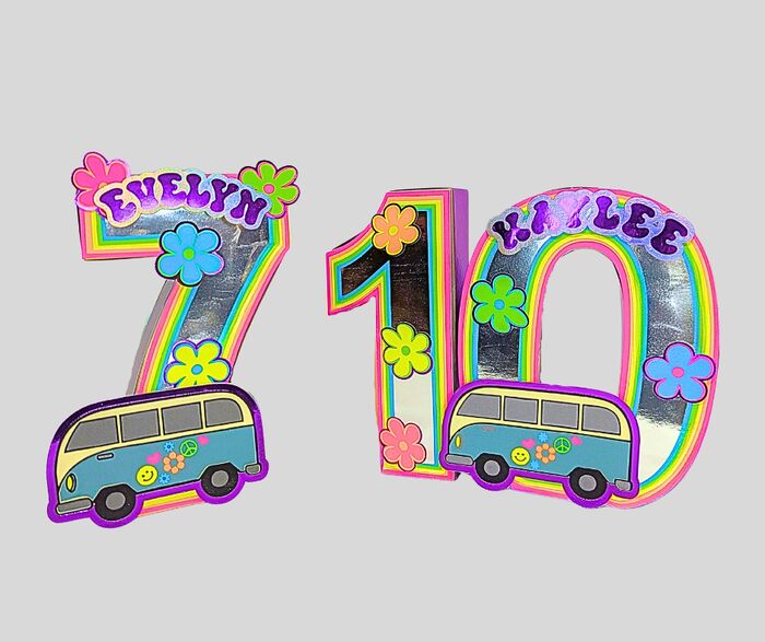 Hippie 3D Number Centerpiece