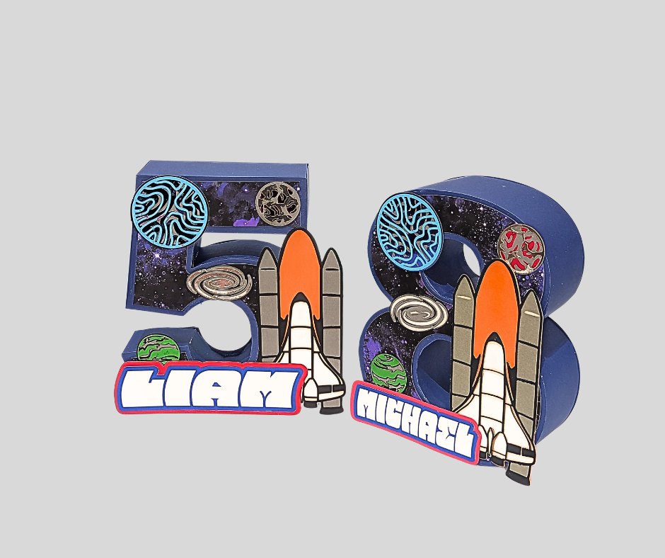 Space 3D Number Centerpiece